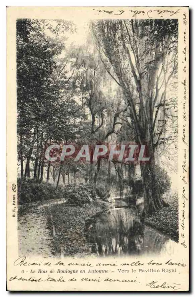 Der Bois de Boulogne im Herbst — Richtung Pavillon Royal — B. F., Paris - Vorderseite