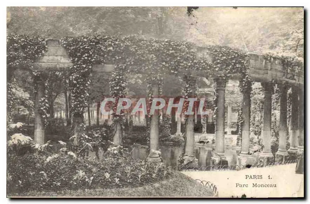 Parc Monceau — Vista do parque coberto com colunas — Paris 1 - Frente