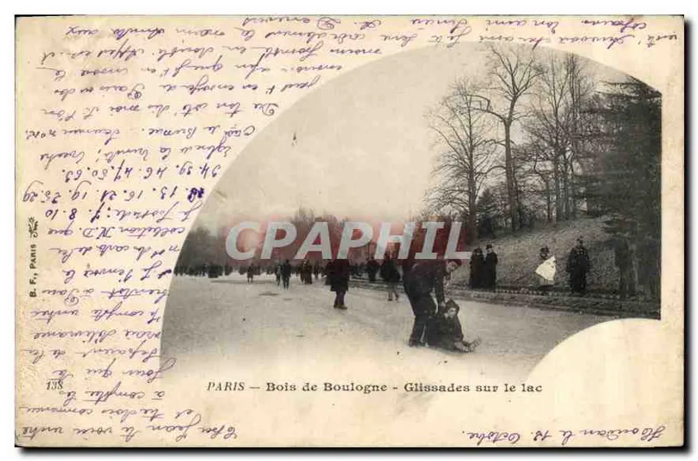 PARIS — Bois de Boulogne — Schlittenfahren auf dem See - Vorderseite