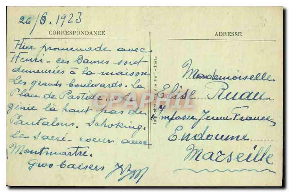 Paris - A Coluna de Julho — Localização da antiga fortaleza cuja captura foi o ponto de partida da Revolução Francesa — editor não visível - Verso