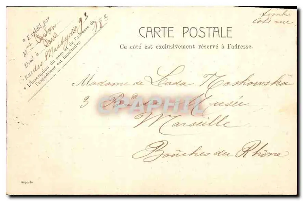 Paris - Estátua da Alsácia — R. Millot, n° 5065 - Verso
