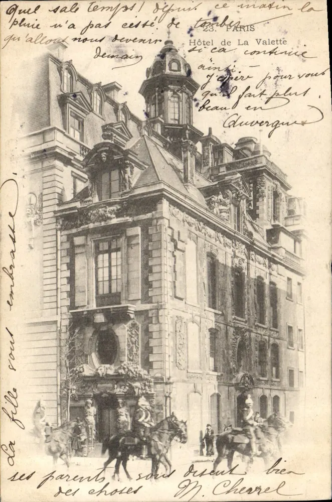 Hotel de La Valette — Paris — unbekannter Verleger - Vorderseite
