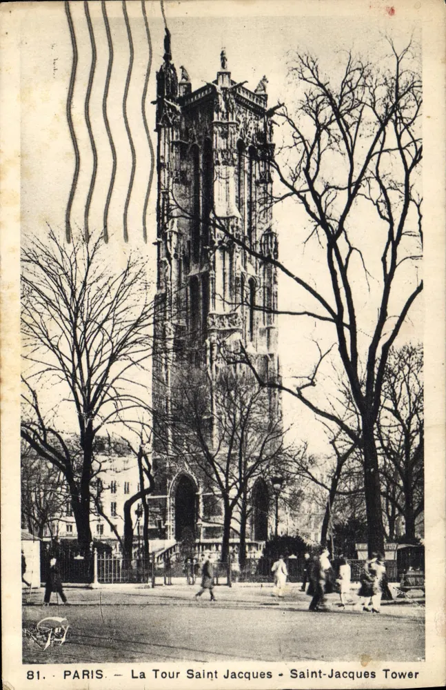 Paris - A Torre Saint Jacques - Torre Saint-Jacques — editor desconhecido, n° 81 - Frente