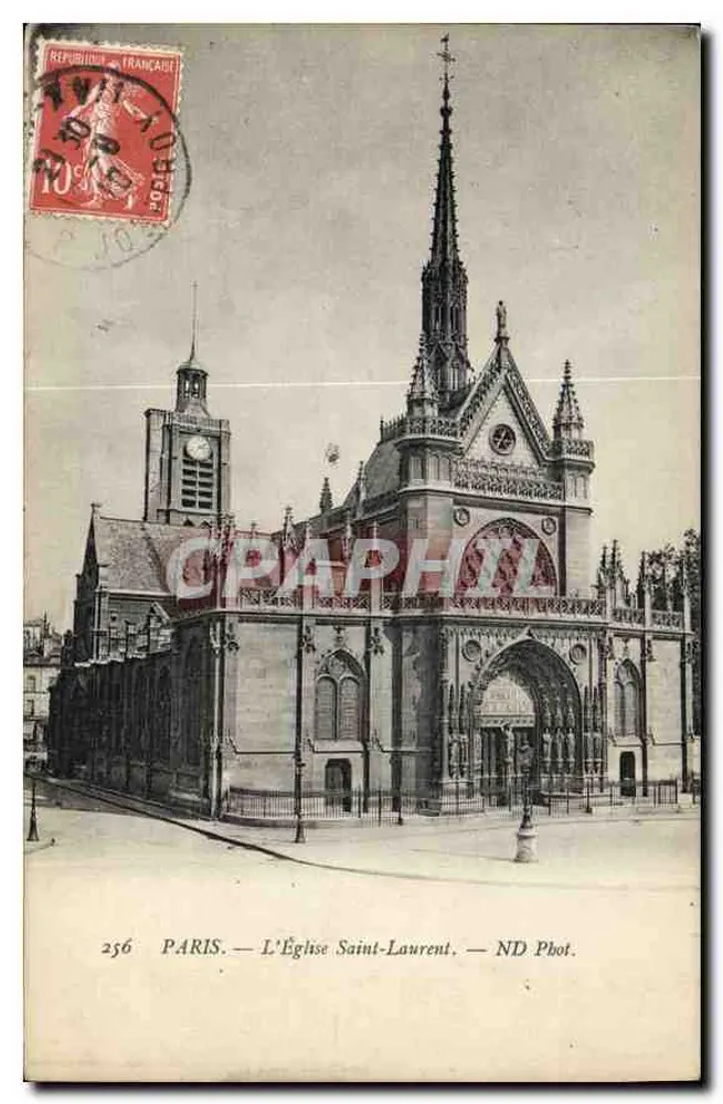 Paris — A Igreja de Saint-Laurent — ND Pbot. - Frente