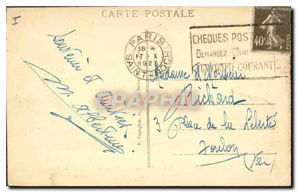 Paris - Die Avenue des Champs-Élysées und die Chevaux de Marly - A.P. - Rückseite