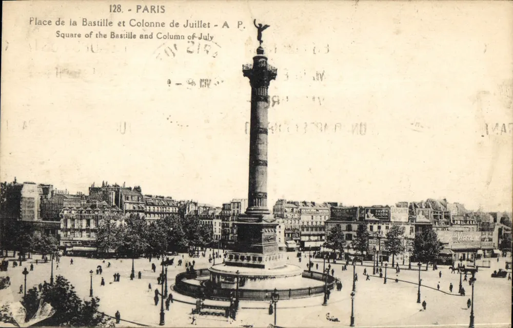 Place de la Bastille und Säule von Juli — Paris — A. P. n°128 - Vorderseite