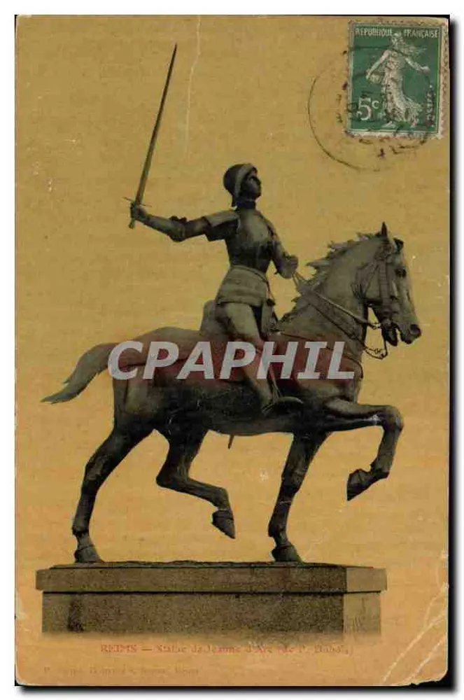 Reims — Statua Jeanne d'Arc (przez P. Budo) - Awers