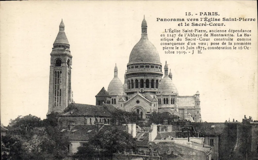 Paris - Panorama zum Kirche Saint-Pierre und dem Sacré-Cœur — Antike Ansichtskarte n°15 - Vorderseite