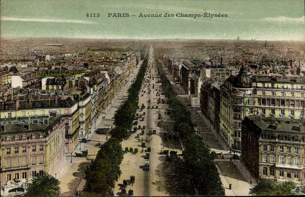 Parijs — Avenue des Champs-Élysées — anoniem uitgever, serie-nummer 4113 - Voorkant