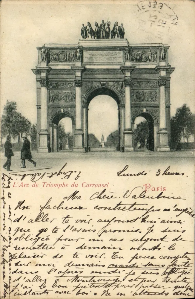 O Arco do Triunfo do Carrousel — Paris — editor desconhecido - Frente