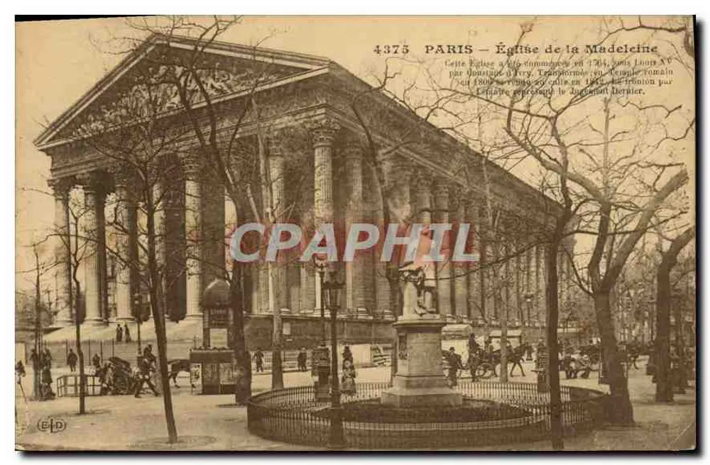 Paris — Igreja da Madeleine — Editor ELD, n° 4375 - Frente