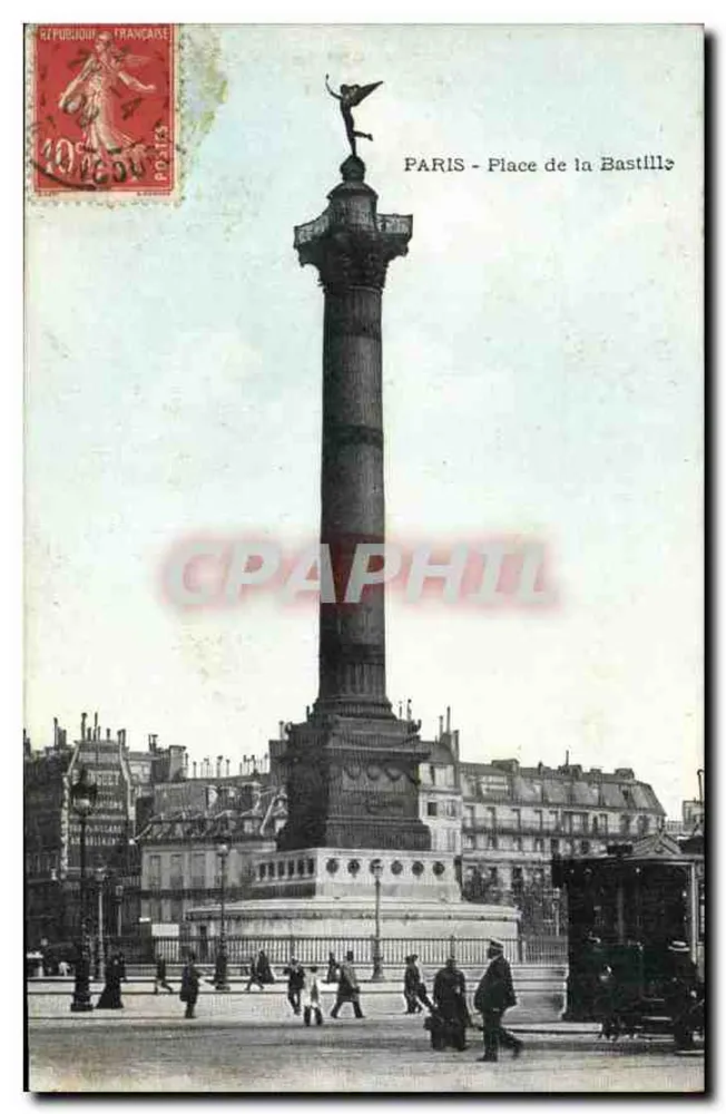 Paris - Praça da Bastilha — coluna da Liberdade — editor não visível - Frente