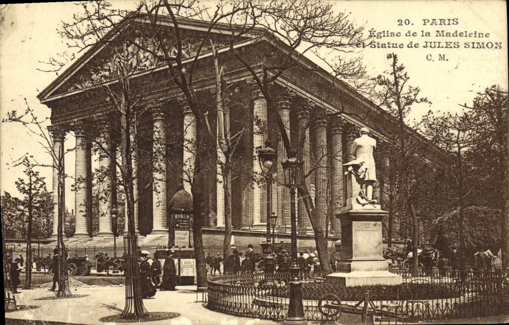 Paris — Kirche der Madeleine und Statue von Jules Simon — C.M. / BYRAN - Vorderseite