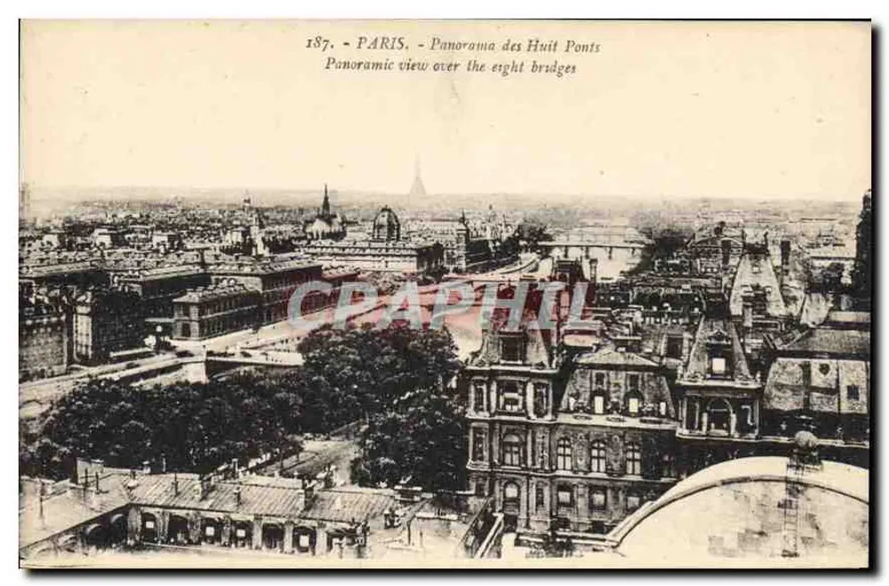 Parigi — Panorama dei Otto Ponti — Edizione 'La Cigogne' Parigi - Recto