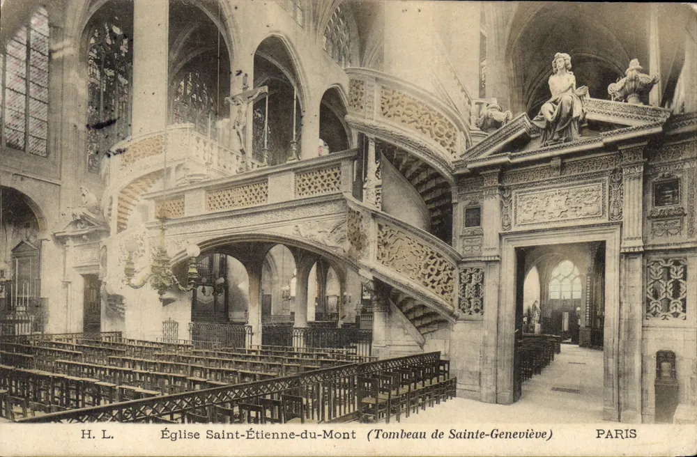 Kirche Saint-Étienne-du-Mont — Grabmal der Heiligen Geneviève — H. L. Paris - Vorderseite