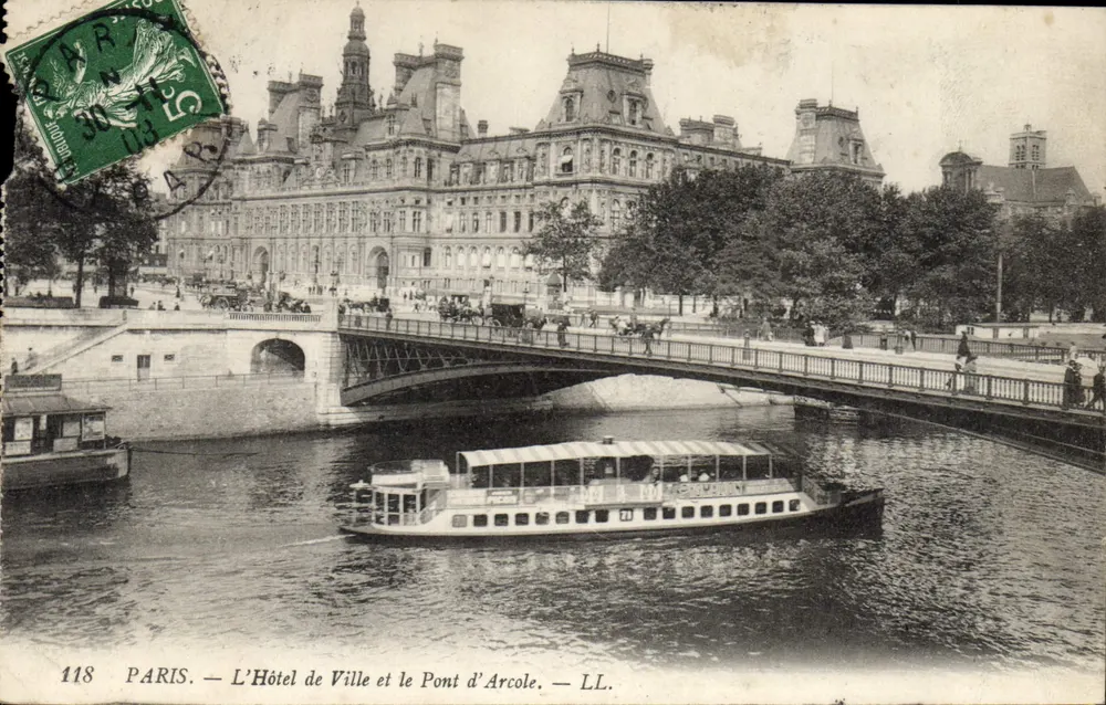 PARIS — Das Rathaus und der Pont d'Arcole — LL. — n° 118 - Vorderseite