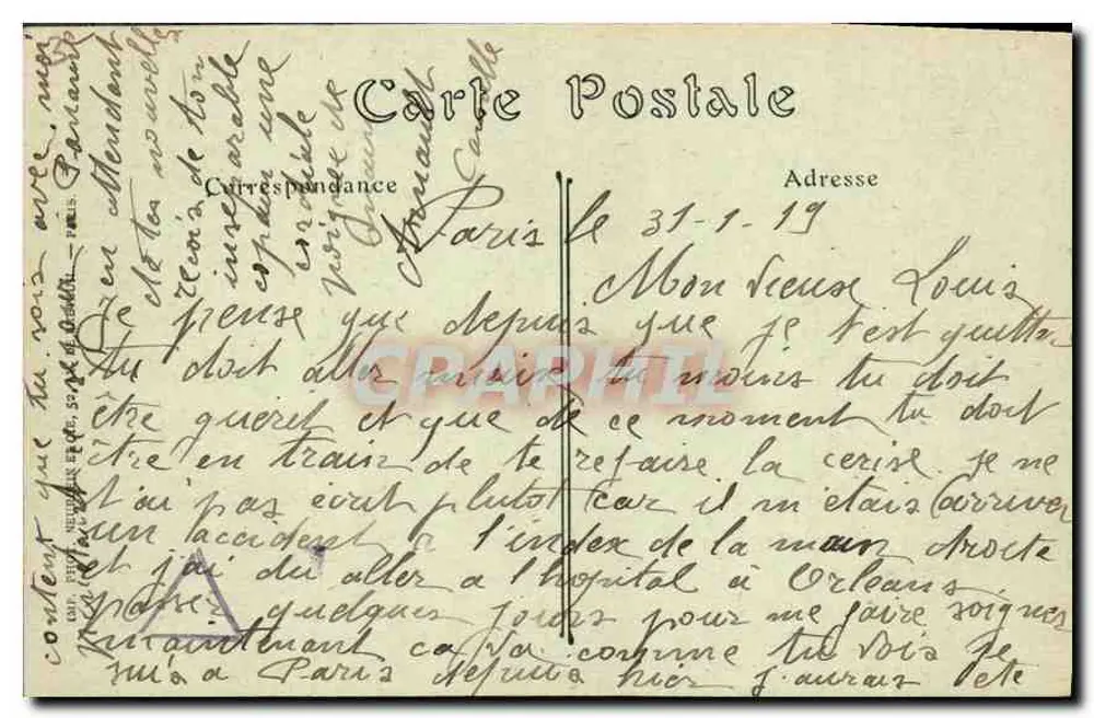 Parijs — Gevel van de Kerk van Notre-Dame — JND Hol, n° 410 - Achterkant