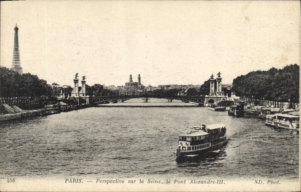Paris — Perspektive auf die Seine, den Pont Alexandre-III — ND. Phot. - Vorderseite