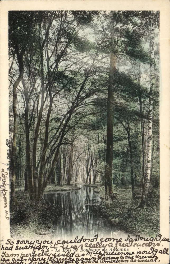 Der Bois de Boulogne im Herbst — B. F. Paris, n°9 - Vorderseite