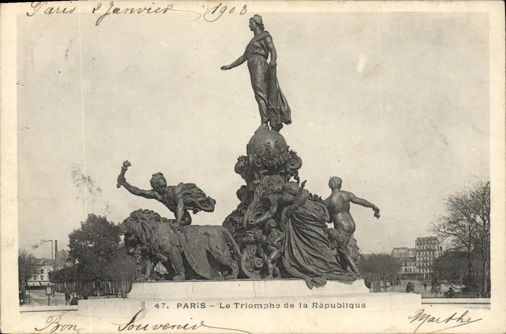 Paryż - Triumf Republiki — wydawca Marthe, nr 47 - Awers