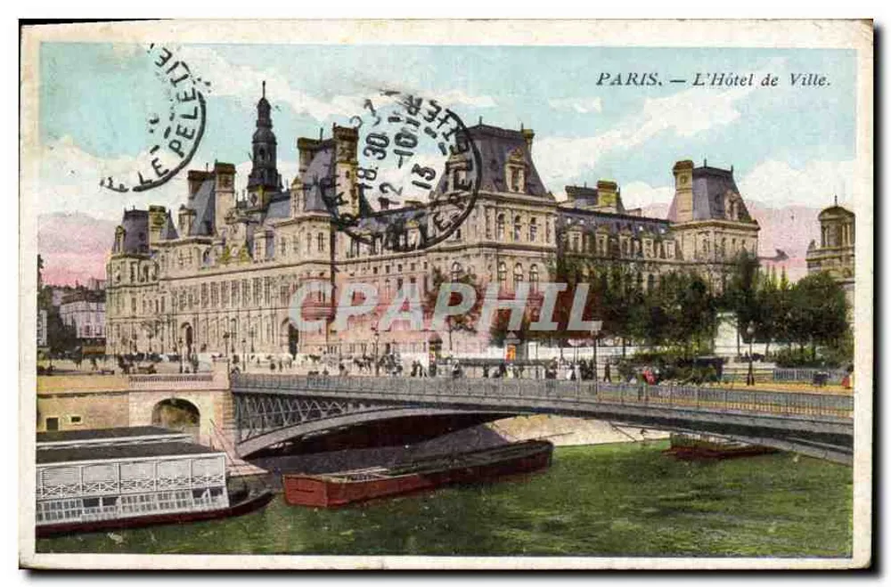 PARIS — O Hotel de Ville — editor não visível - Frente