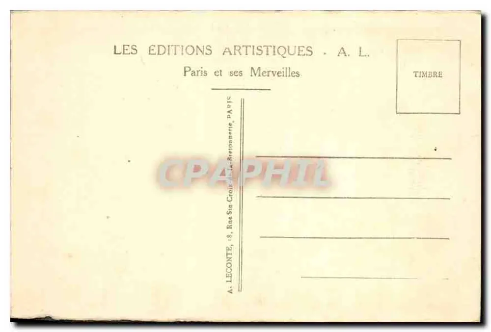 Paris - Ponte e Praça da Concórdia — Éditions Artistiques A.L. - Verso