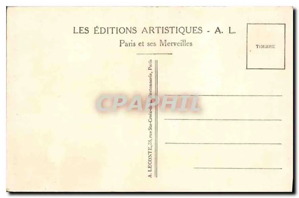 Paris — O Panteão — Les Éditions Artistiques - A. L. - Verso