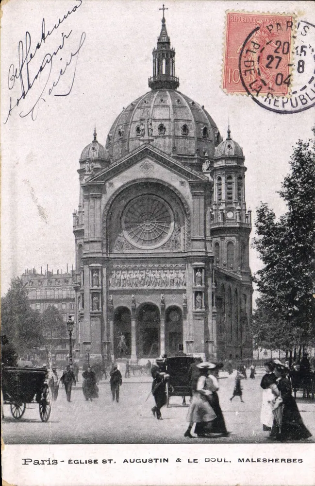 Paris - Kirche St. Augustin & Boulevard Malesherbes — Verlag nicht sichtbar, Seriennummer nicht sichtbar - Vorderseite