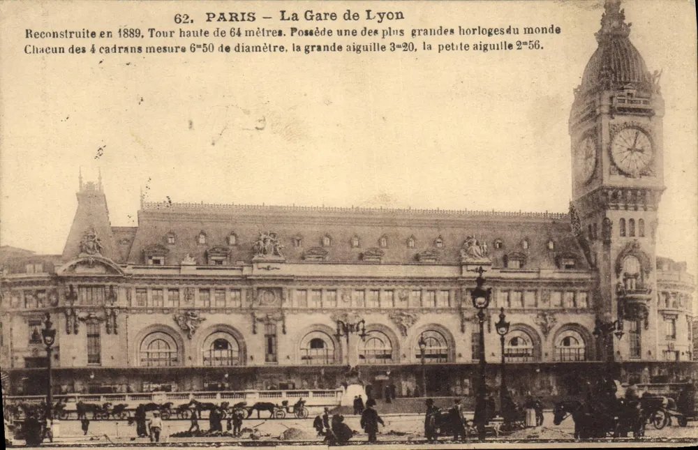 Paris – Die Gare de Lyon — 1889 neu errichtet — unbekannter Verleger, Nr. 62 - Vorderseite