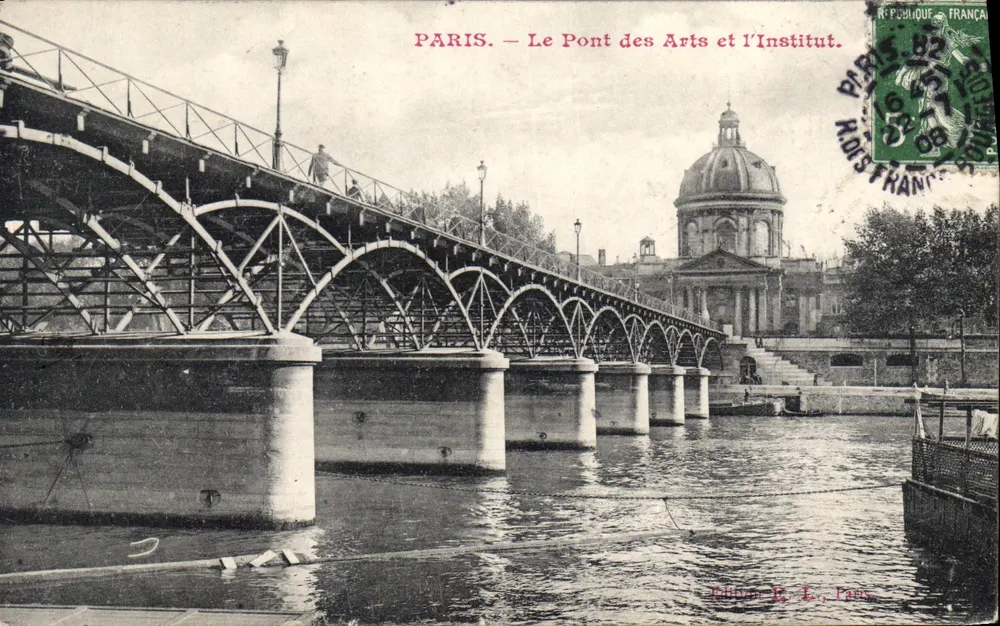 PARIS — O Ponte dos Artes e o Instituto — Edição R. L., Paris - Frente