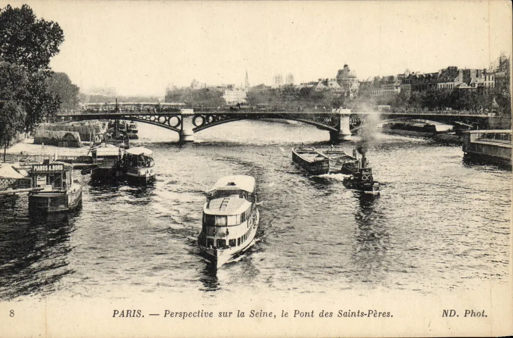 PARIS — Perspektive auf die Seine, den Pont des Saints-Pères — ND. Phot. - Vorderseite