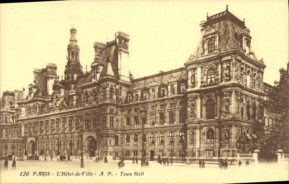 PARIS - O Hôtel-de-Ville - A. P. - Town Hall - Frente