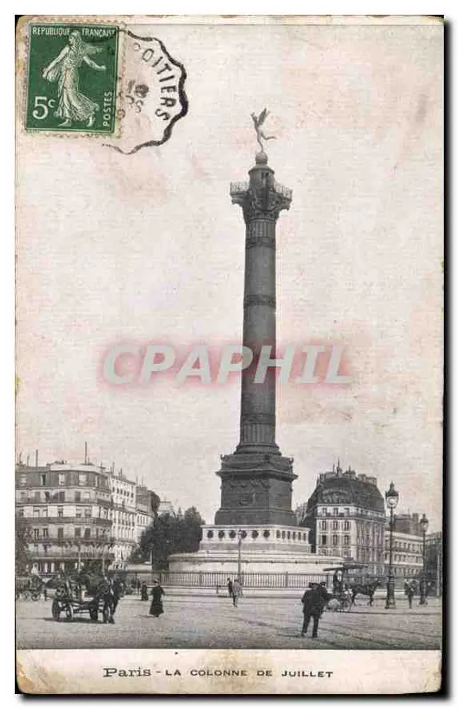 Paris - A Coluna de Julho — editor desconhecido, número de série não visível - Frente