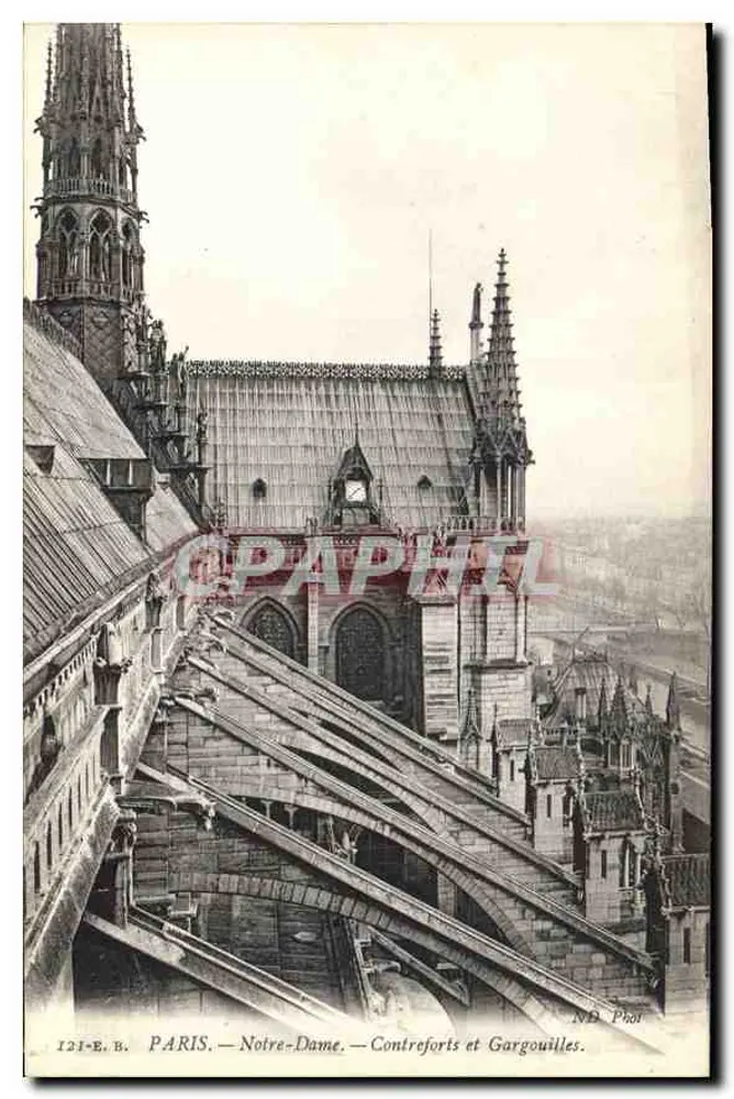 PARIS — Notre-Dame — Contreforts e Gargalhas — ND Phot - Frente
