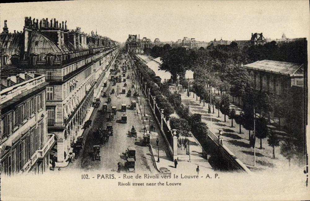Paris - Rue de Rivoli em direção ao Louvre — A. P. — n° 102 - Frente