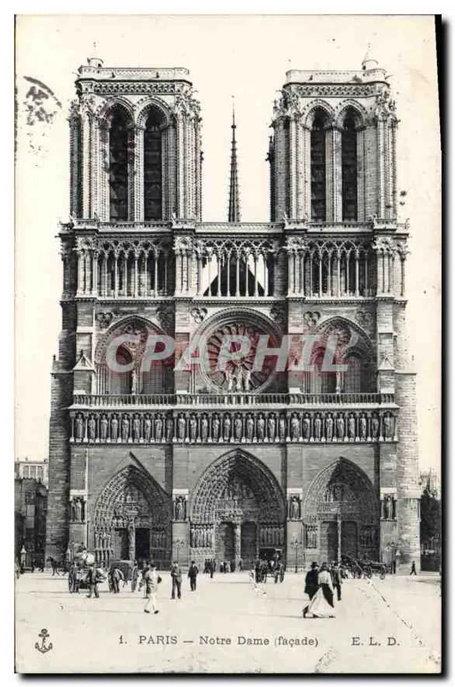 PARIS — Notre Dame (fachada) — E. L. D. - Frente