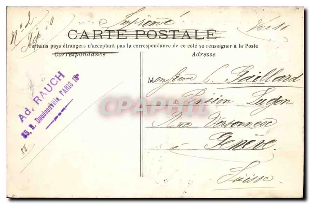 Paris - Le Parc Montsouris - Les Bords du Lac — C.M. n°170 - Rückseite