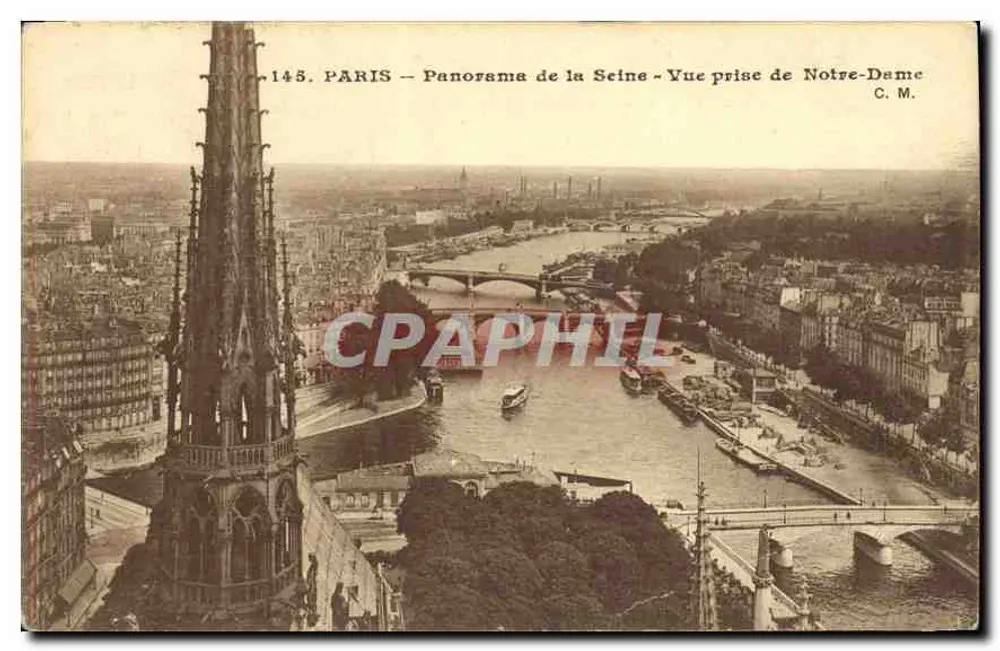Paris — Panorama der Seine — Ansicht vom Notre-Dame — C. M. — n° 145 - Vorderseite