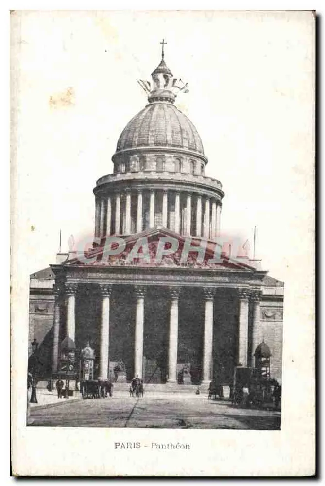PARIS - Panteão — vista do edifício clássico com colunata — editor não indicado, número de série não visível - Frente