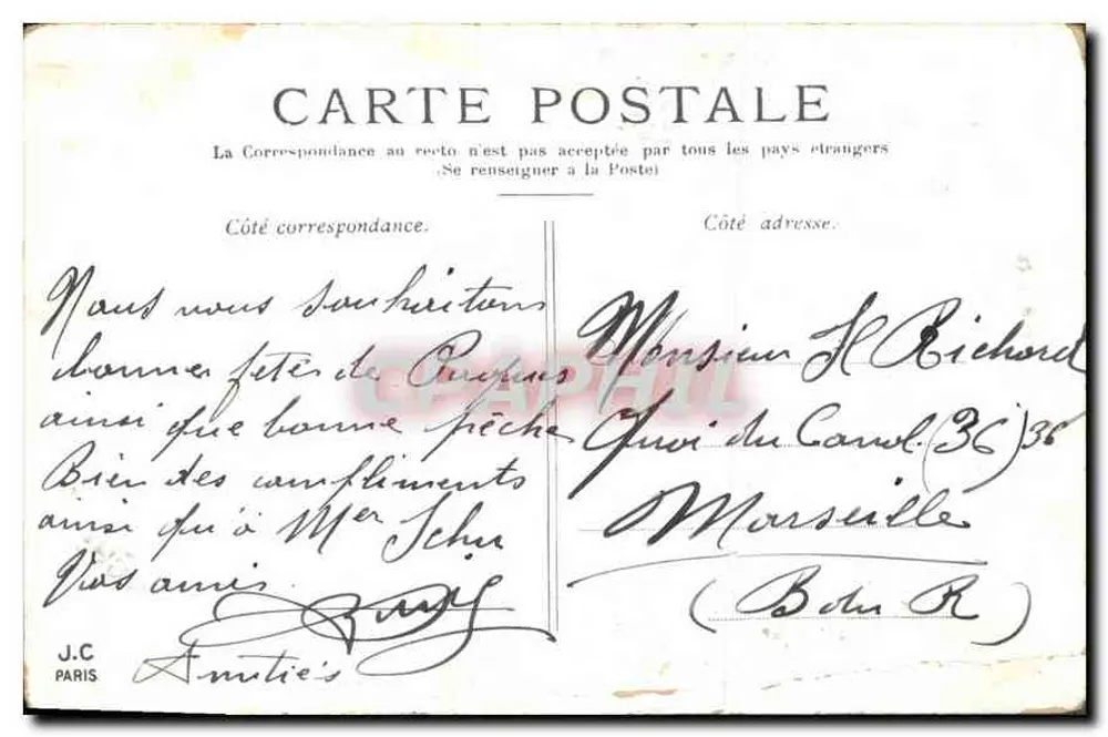 PARIS — O Panteão — Editor J.C. Paris, número de série não visível - Verso