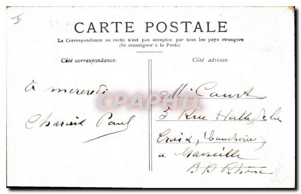 Paris — A Madeleine — editor não identificado, número de série não visível - Verso