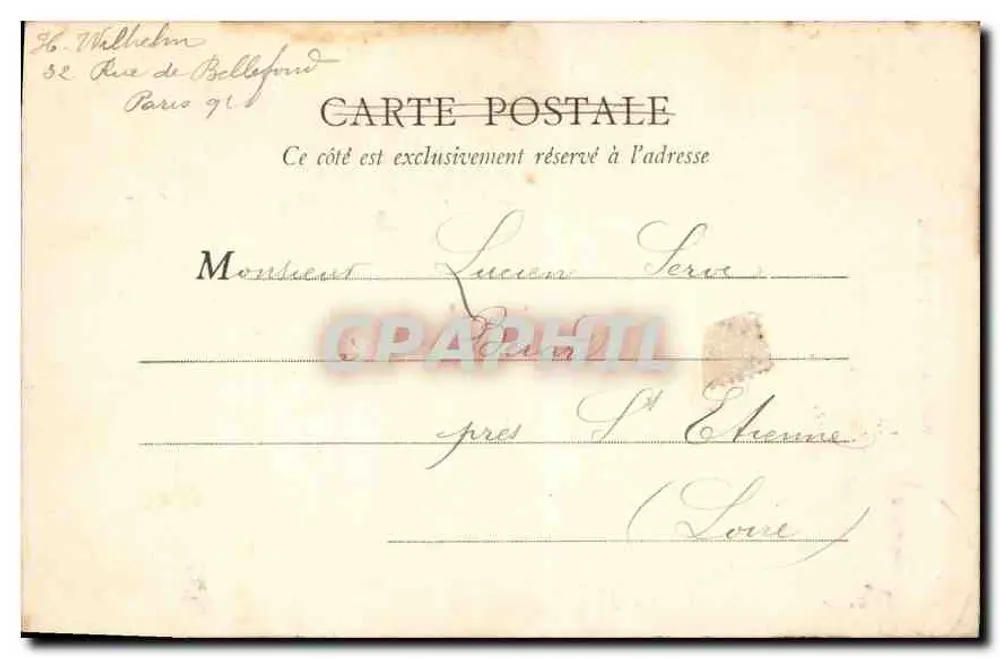PARIS — Hotel de Sens — Editora C. Willems, n° 256 - Verso