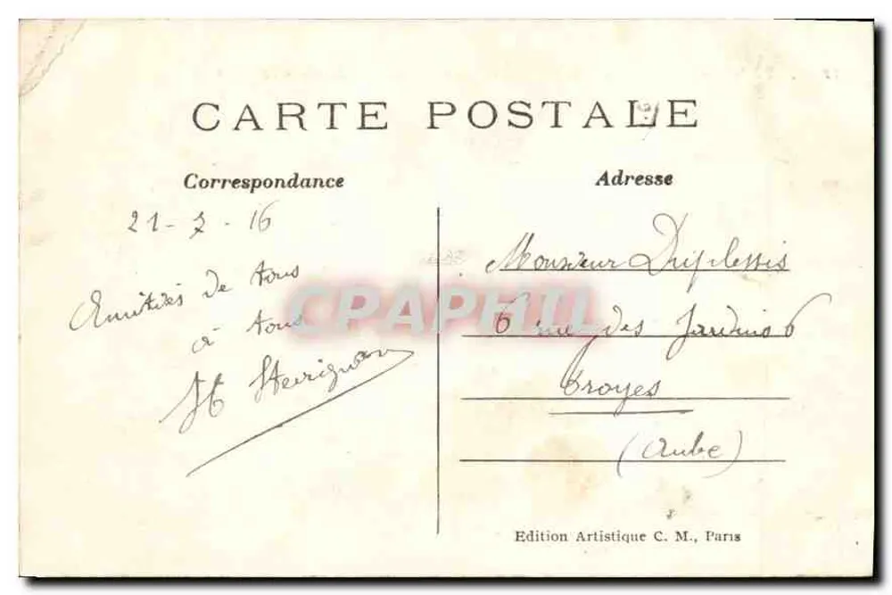 Notre-Dame - Die Türme und Panorama zum Sacré-Cœur — C.M. - Rückseite