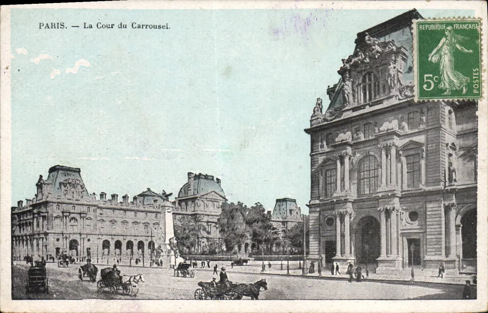 Paris — A Cour do Carrousel — Editor não visível, número de série ilegível - Frente