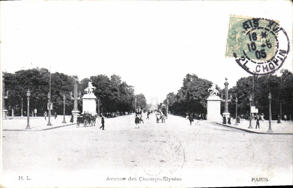Avenida dos Campos-Élisée — vista do Arco do Triunfo — H.L. Paris - Frente