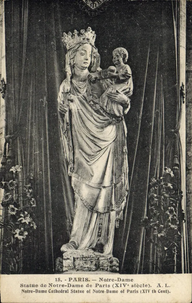 Statue der Notre-Dame von Paris — 14. Jahrhundert — A.L. - Vorderseite