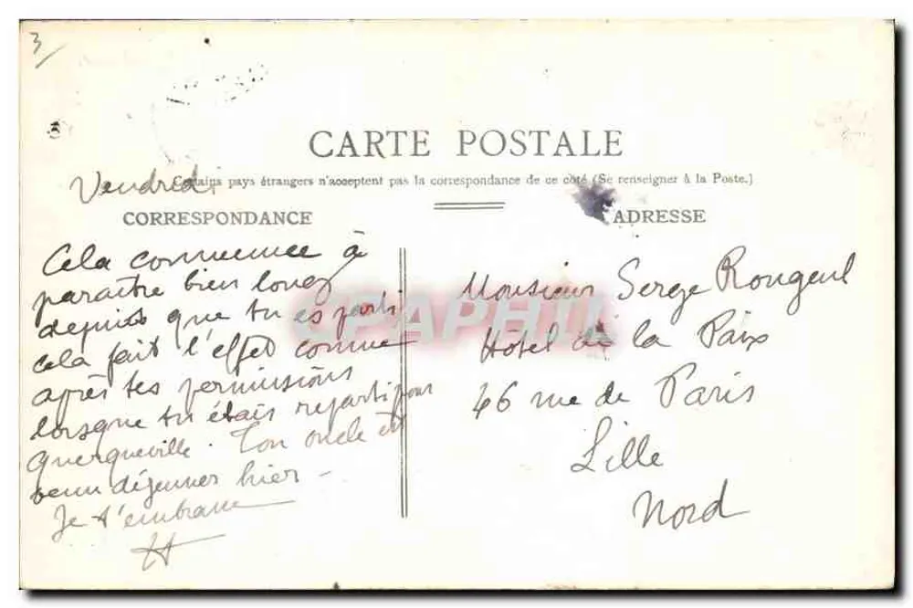 Paris — Ponte do Arcebispo e Notre-Dame — Editora desconhecida, n°70 - Verso