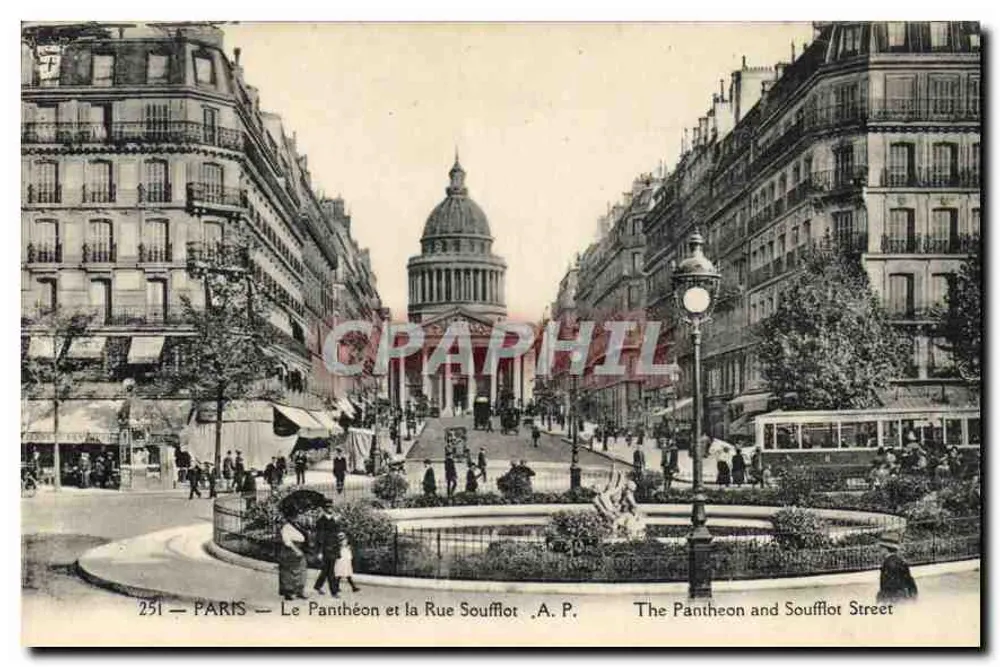 Paris — Der Panthéon und die Straße Soufflot — A. P. - Vorderseite