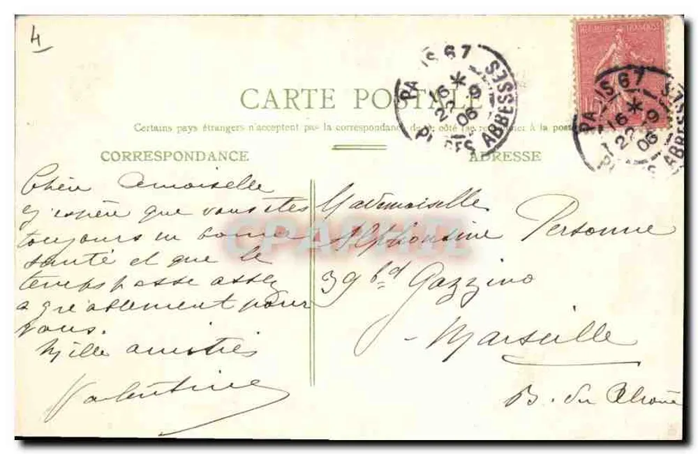 Paris — Avenue des Champs-Élysées und der Arc de Triomphe — Fot. C Jeanette, 67 rue Rochechouart - Rückseite