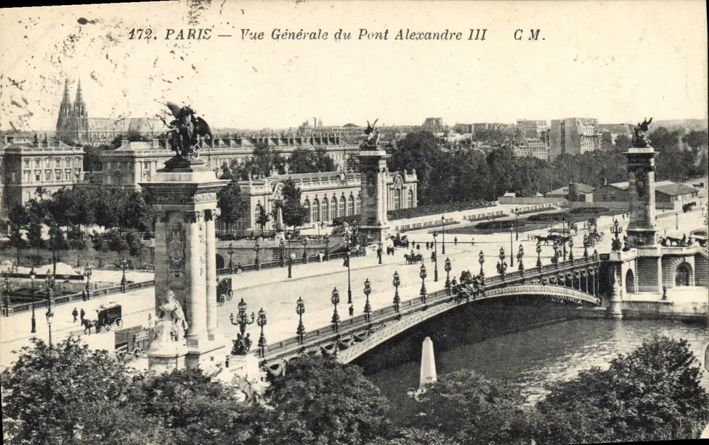 Paris — Vista Geral do Ponte Alexandre III — C.M. n°172 - Frente